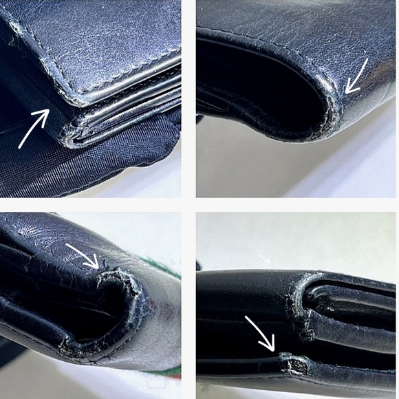 Gucci ®️ Ladies' Sherry Line Trifold Leather Wallet Pre-owned - Picture 11 of 13